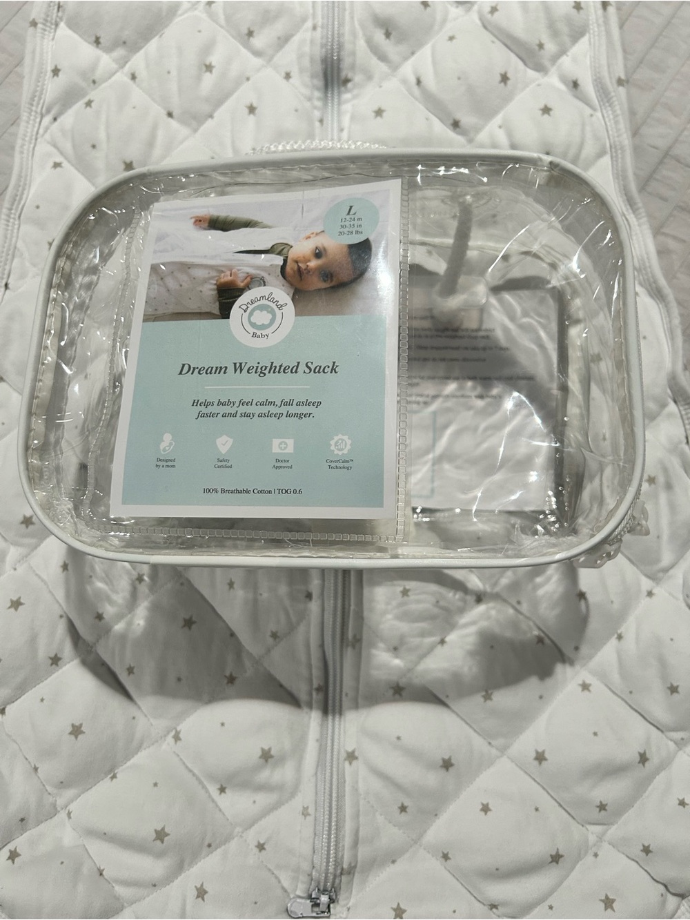 Dreamland Baby Dream Weighted Sleep Sack - size Large - Picture 9 of 10